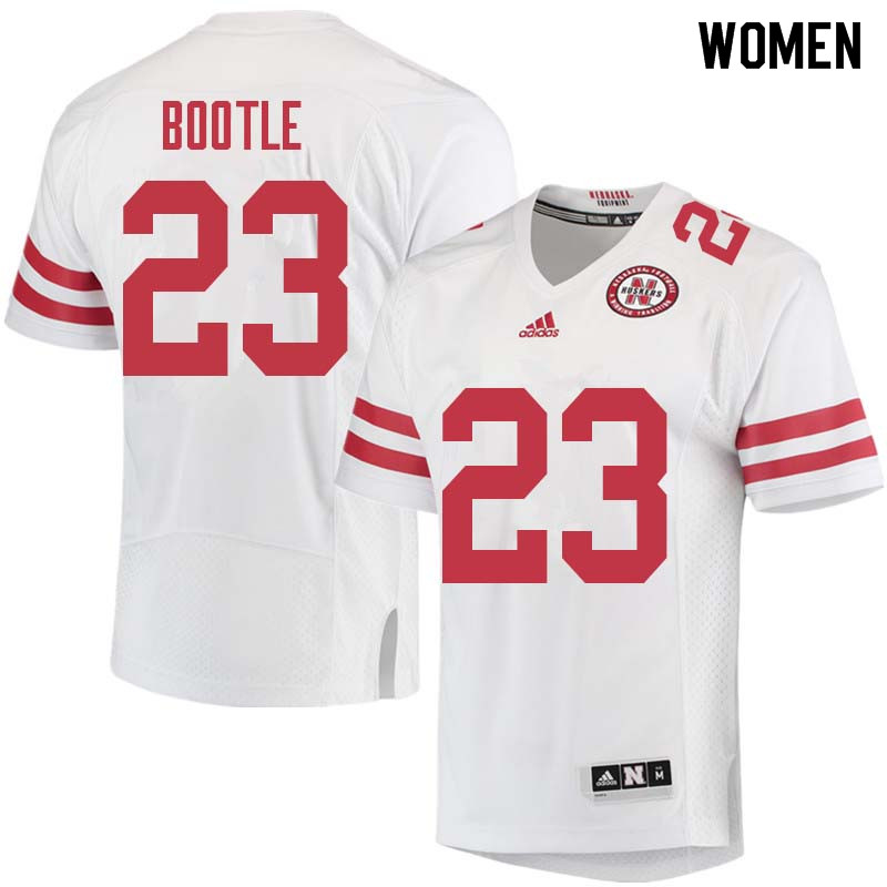 Women #23 Dicaprio Bootle Nebraska Cornhuskers College Football Jerseys Sale-White - Click Image to Close